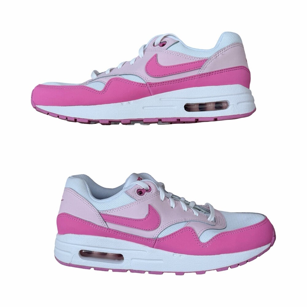 Size 8.5 Women's Nike Air Max 1 White Fuchsia Pink Sneakers Size 7Y FZ3559-100